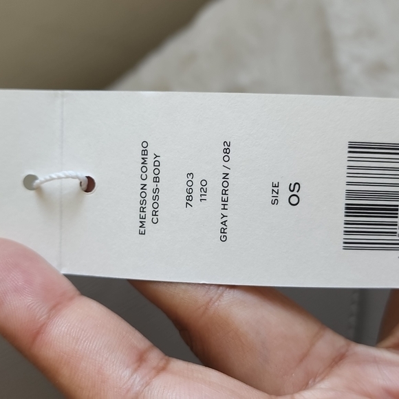 NWT Tory Burch Emerson Combo Cross Body Gray Heron - Picture 3 of 13